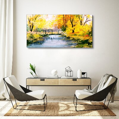 Tablou canvas Toamnă de aur pe râu