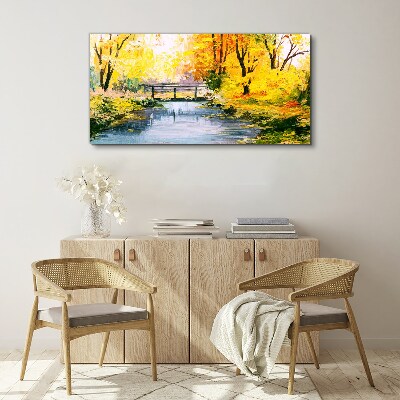 Tablou canvas Toamnă de aur pe râu