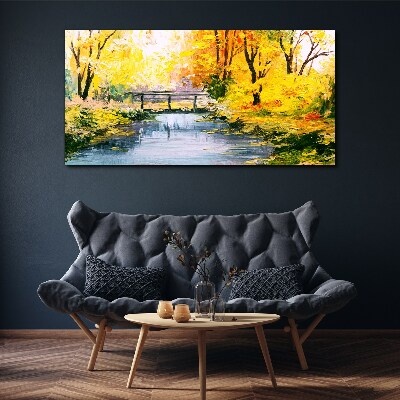 Tablou canvas Toamnă de aur pe râu