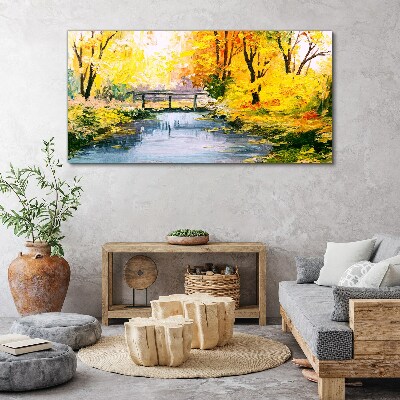 Tablou canvas Toamnă de aur pe râu