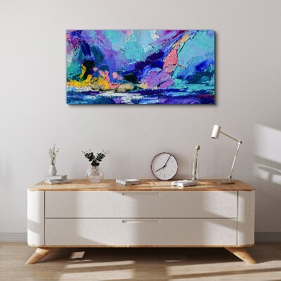 Tablou canvas Peisaj abstract în nuanțe de violet