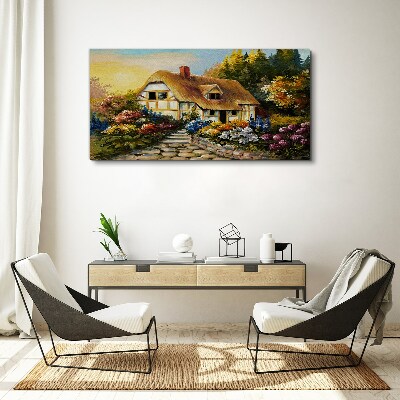 Tablou canvas O cabana fermecatoare in flori
