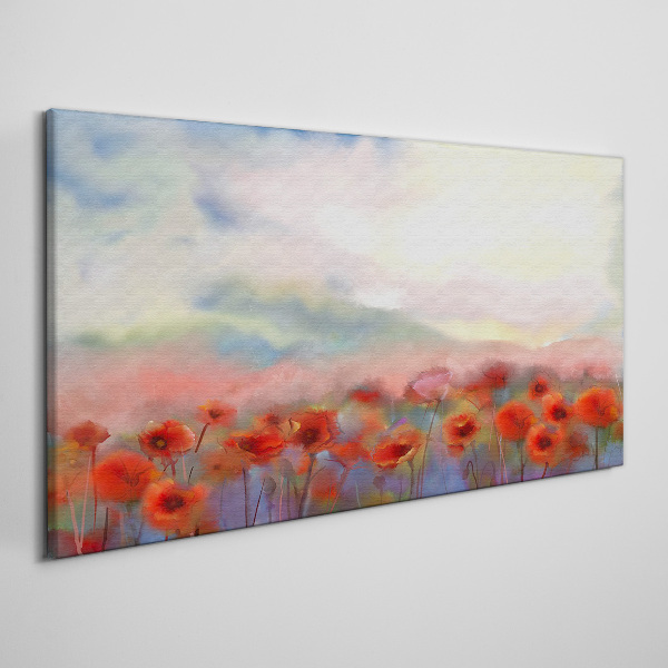 Tablou canvas Peisaj floral in culori pastelate
