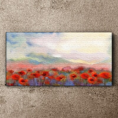 Tablou canvas Peisaj floral in culori pastelate