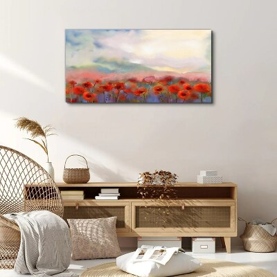Tablou canvas Peisaj floral in culori pastelate