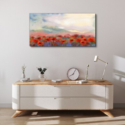 Tablou canvas Peisaj floral in culori pastelate