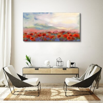 Tablou canvas Peisaj floral in culori pastelate