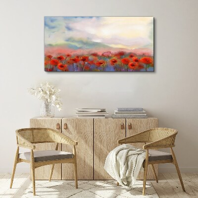 Tablou canvas Peisaj floral in culori pastelate