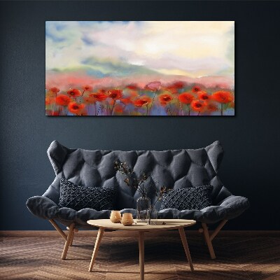 Tablou canvas Peisaj floral in culori pastelate