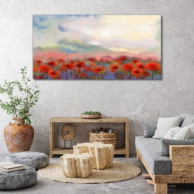 Tablou canvas Peisaj floral in culori pastelate
