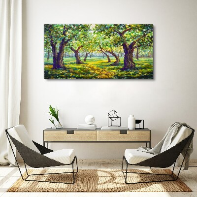 Tablou canvas Livadă verde în razele soarelui