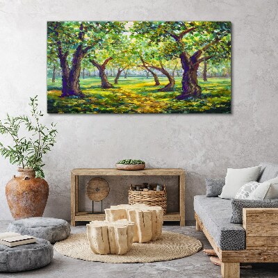 Tablou canvas Livadă verde în razele soarelui
