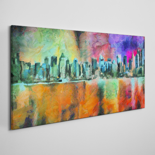 Tablou canvas Peisaj colorat orizontul orașului