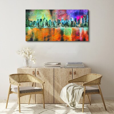 Tablou canvas Peisaj colorat orizontul orașului