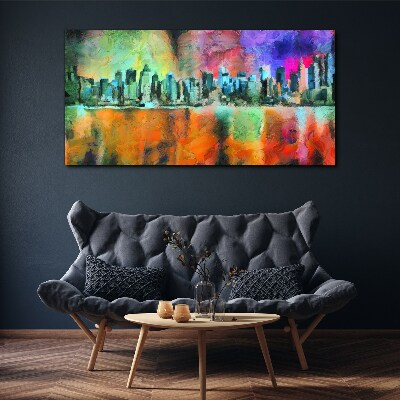 Tablou canvas Peisaj colorat orizontul orașului
