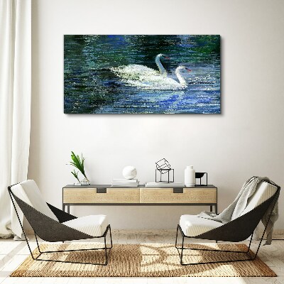Tablou canvas Apă liniştită cu lebede