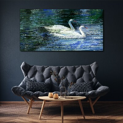 Tablou canvas Apă liniştită cu lebede