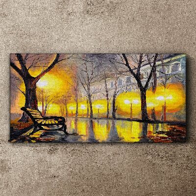 Tablou canvas Lumini aurii în parc