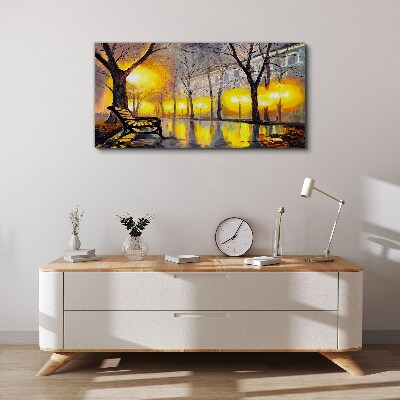 Tablou canvas Lumini aurii în parc