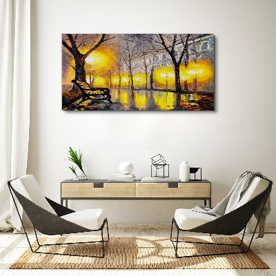 Tablou canvas Lumini aurii în parc