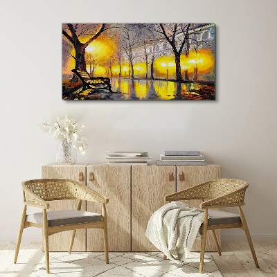 Tablou canvas Lumini aurii în parc
