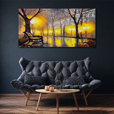 Tablou canvas Lumini aurii în parc