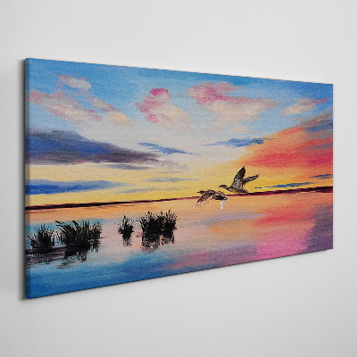 Tablou canvas Apus peste lac