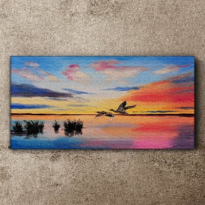 Tablou canvas Apus peste lac