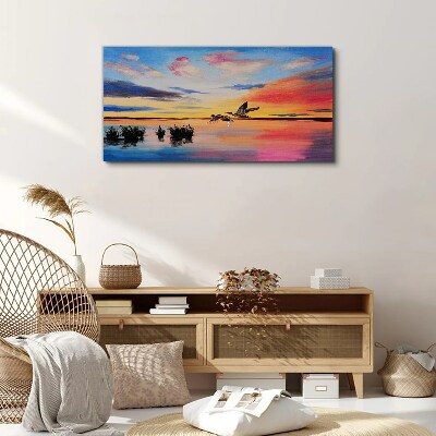 Tablou canvas Apus peste lac