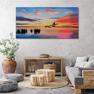 Tablou canvas Apus peste lac