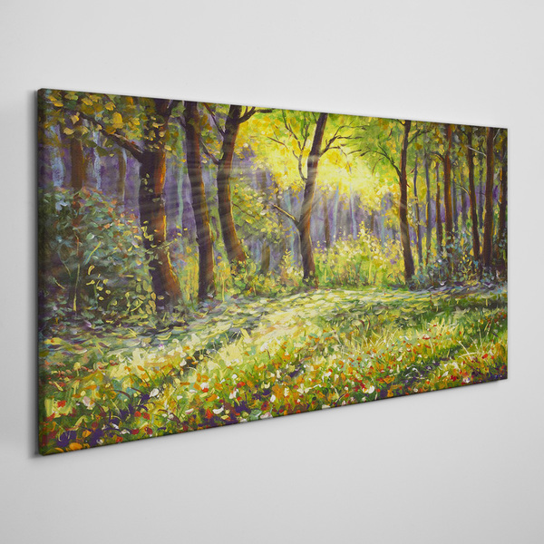 Tablou canvas Lumină aurie în pădure