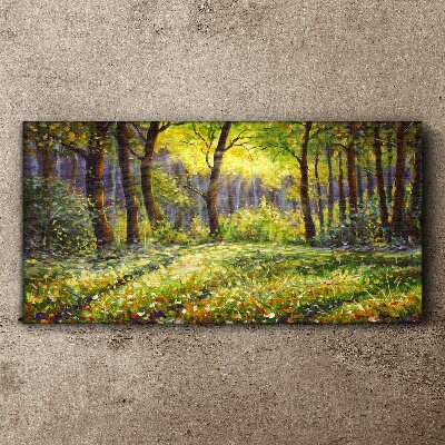 Tablou canvas Lumină aurie în pădure