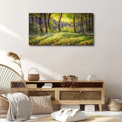 Tablou canvas Lumină aurie în pădure