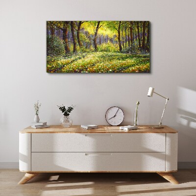 Tablou canvas Lumină aurie în pădure
