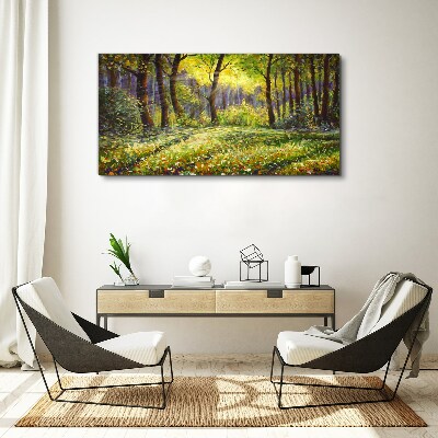 Tablou canvas Lumină aurie în pădure