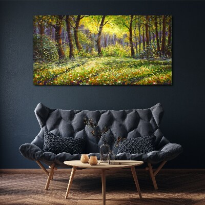 Tablou canvas Lumină aurie în pădure