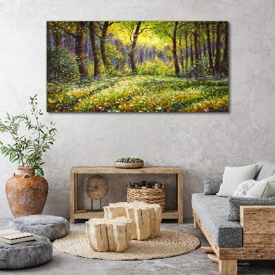 Tablou canvas Lumină aurie în pădure