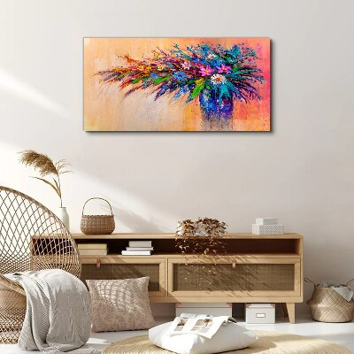 Tablou canvas Flori colorate într-o vază