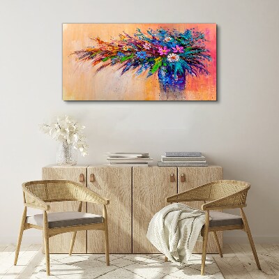 Tablou canvas Flori colorate într-o vază