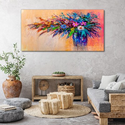 Tablou canvas Flori colorate într-o vază