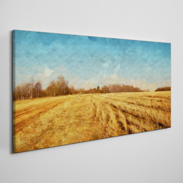 Tablou canvas Câmpuri aurii sub cerul albastru