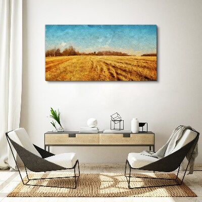 Tablou canvas Câmpuri aurii sub cerul albastru