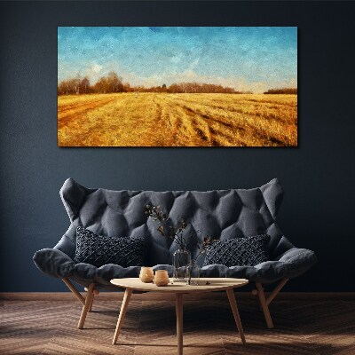 Tablou canvas Câmpuri aurii sub cerul albastru