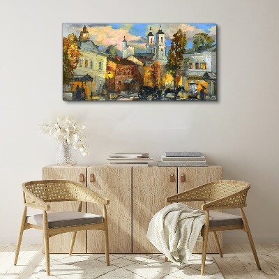Tablou canvas O stradă fermecătoare în peisaj de toamnă