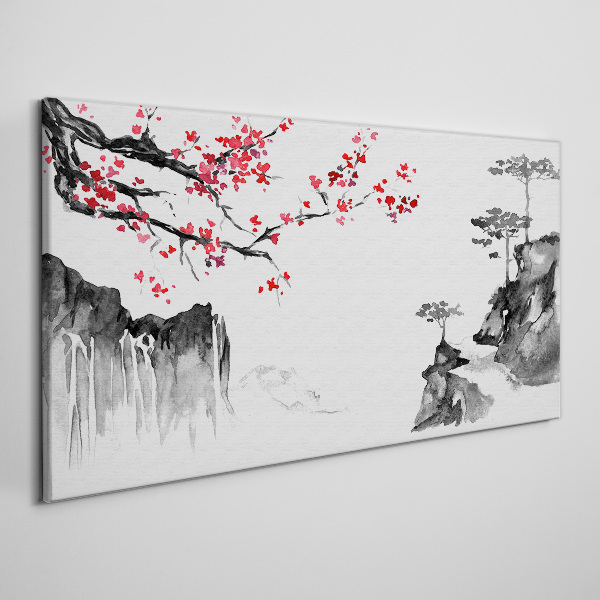 Tablou canvas Peisaje florale în stil japonez