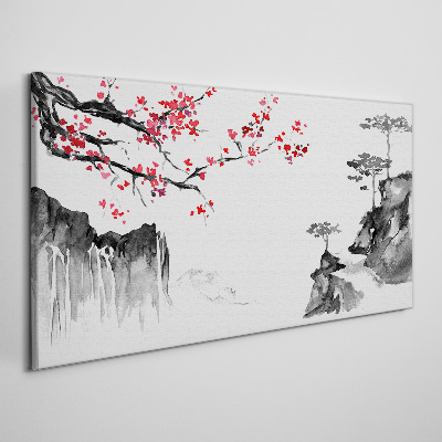 Tablou canvas Peisaje florale în stil japonez
