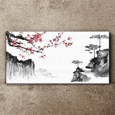 Tablou canvas Peisaje florale în stil japonez
