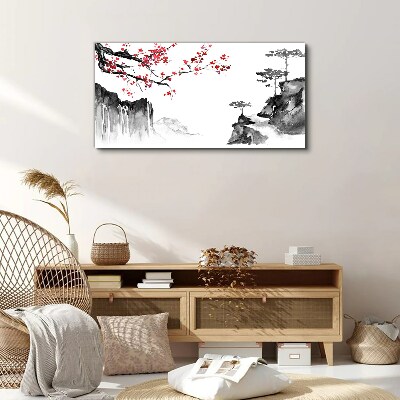 Tablou canvas Peisaje florale în stil japonez