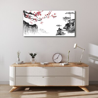 Tablou canvas Peisaje florale în stil japonez