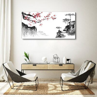 Tablou canvas Peisaje florale în stil japonez
